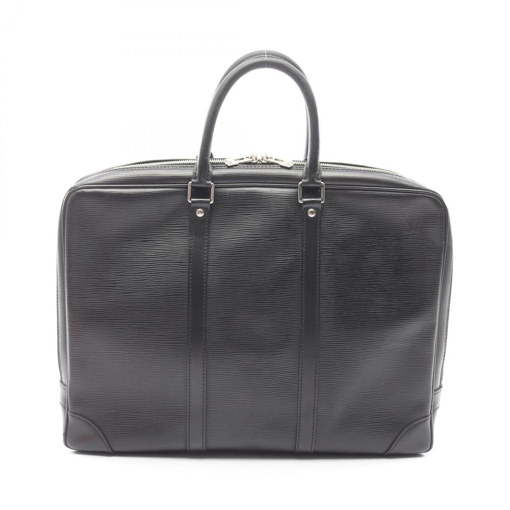 Louis Vuitton Porte documents Voyage Business Bag Leather Epi Black